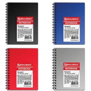 Блокнот А6  60л. BRAUBERG гребень сбоку, о...