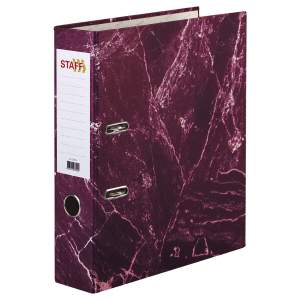 Папка-файл 70мм мрамор STAFF БЮДЖЕТ красна...