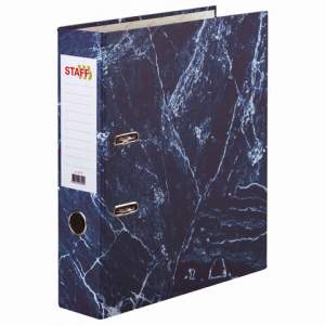 Папка-файл 70мм мрамор STAFF БЮДЖЕТ синяя,...