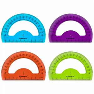 Транспортир п/м 180град 10см BRAUBERG 