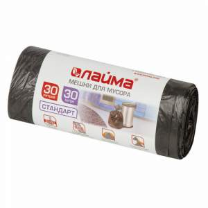 Пакет д/мусора  30л ЛАЙМА Стандарт 30шт/ру...