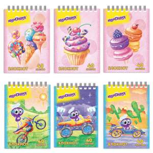 Блокнот А7, 40л, гребень, клетка, ЮНЛАНДИЯ...