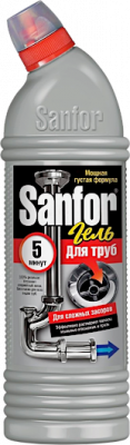 Средство для прочистки труб Sanfor 5 минут...