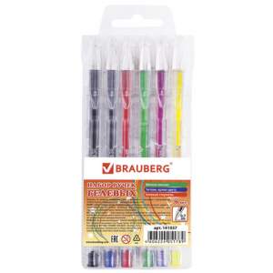 Набор гелевых ручек 6 цветов BRAUBERG АССО...