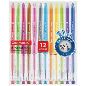 Набор гелевых ручек 12 цветов BRAUBERG DIA...