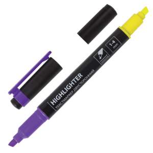 Маркер-выделитель двусторонний BRAUBERG же...