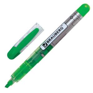 Маркер-выделитель BRAUBERG зеленый