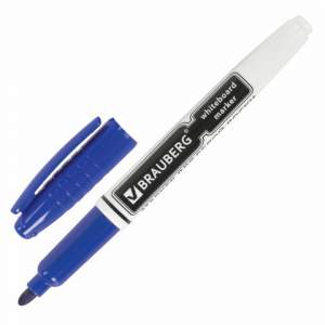 Маркер для белой доски BRAUBERG 4мм  синий...