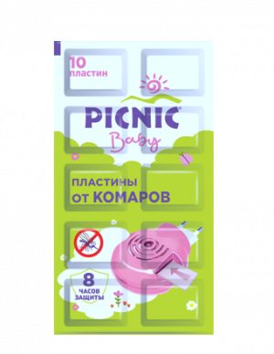 Пластины от комаров детские Пикник 10шт/уп...