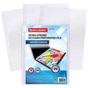 Файл-вкладыш А4+ с перфорацией 90мкм BRAUB...