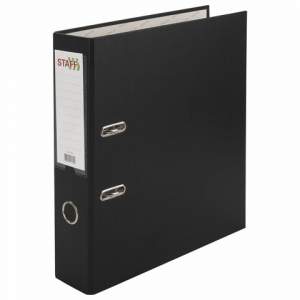Папка-файл 70мм STAFF черная с покрытием и...