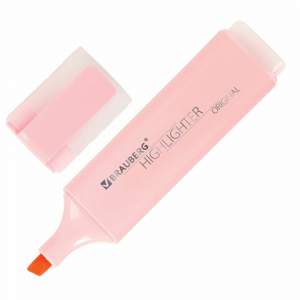 Маркер-выделитель BRAUBERG пастель розовый...