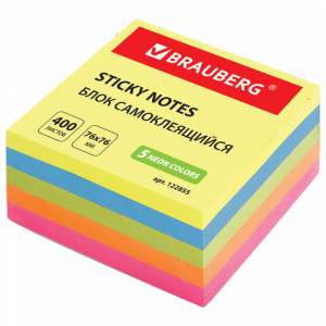 Блок с липкими листами 76х76мм Brauberg 40...