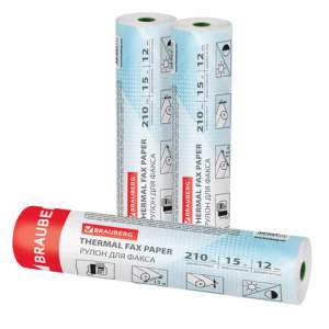 Ролик для факса 210х15мм BRAUBERG 110377