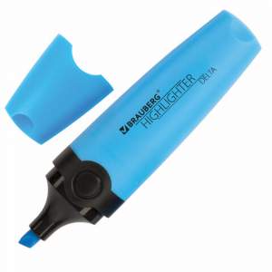 Маркер-выделитель BRAUBERG голубой 