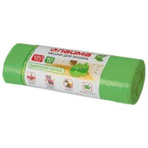 Пакет д/мусора 120л Лайма 10шт/рулон зелен...