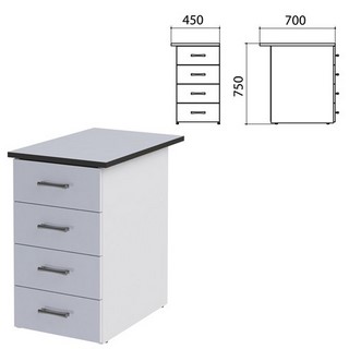 Тумба Монолит, 450х700х750мм, цвет серый (...