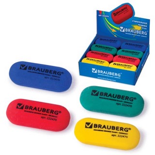 Ластик Brauberg Zoom-Zoom овальн. цветной