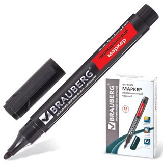 Маркер перманентный  BRAUBERG 3мм Energy ч...