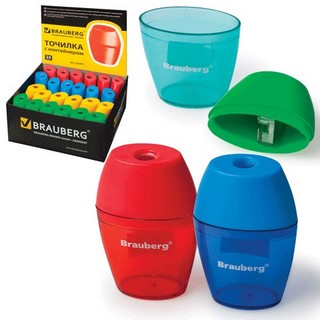 Точилка п/м с контейнером Brauberg овальна...