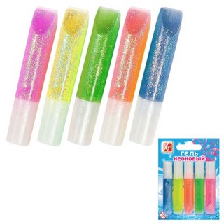 Гель Блеск ЛУЧ 5цв. по 10мл флуоресц. (Рос...