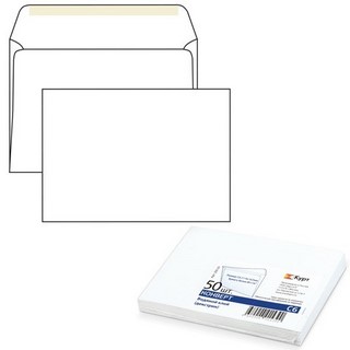 Конверт 160х114 С6 белый/декстрин