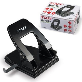 Дырокол STAFF, металлический большой, на 3...