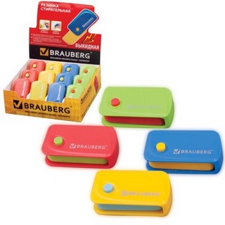 Ластик BRAUBERG с пл. держателем  выкидной...