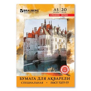 Папка для акварели А3 20л/уп. BRAUBERG арт...