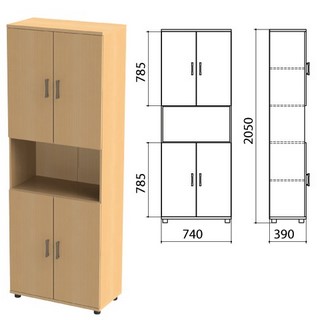 Шкаф полузакрытый Монолит, 740х390х2050мм,...