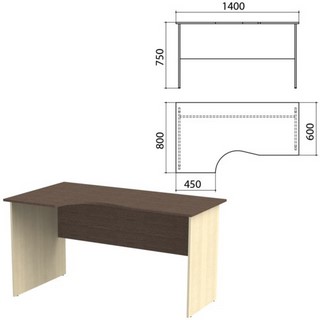 Стол письменный эргономичный Канц, 1400х80...