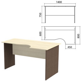 Стол письменный эргономичный Канц, 1400х80...