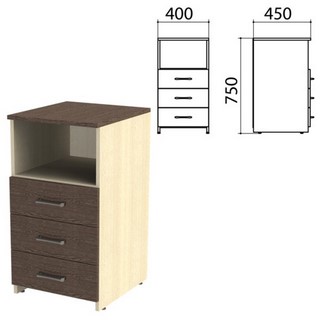 Тумба приставная Канц, 400х450х750 мм, 3 я...