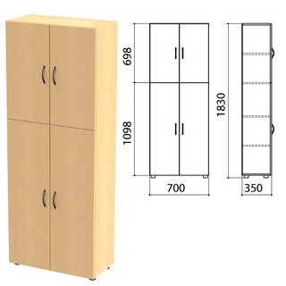 Шкаф закрытый Канц, 700х350х1830мм, цвет б...