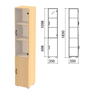 Шкаф закрытый со стеклом Канц, 350х350х183...