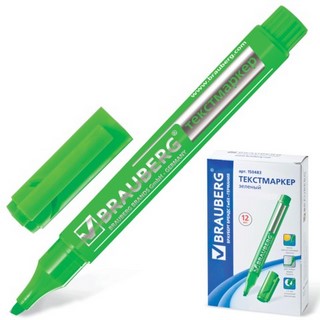 Маркер-выделитель BRAUBERG зеленый Energy ...