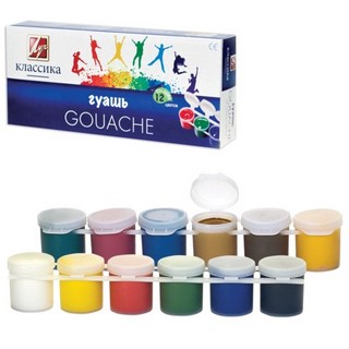 Краски гуашевые  12цв. Классика 20мл ЛУЧ