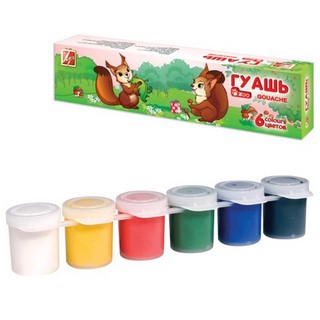 Краски гуашевые  6цв.  МиниZOO Луч
