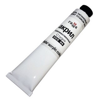 Краски акриловые ГАММА туба 46мл белила ти...