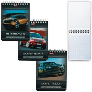 Блокнот А6 40л. клетка Ассорти на гребне Х...