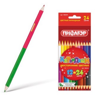 Карандаши цветные 24цв. ПИФАГОР двухцветны...