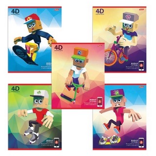 Тетрадь 18л клетка ЖИВАЯ 4D Экстрим ХАТБЕР...