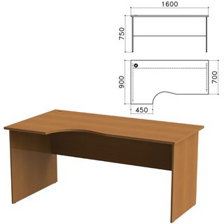 Стол письменный эргономичный Монолит (ш160...