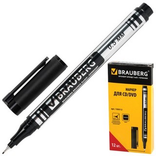 Маркер для СD BRAUBERG черный 0.5мм арт.15...