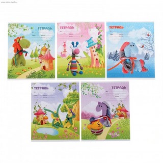 Тетрадь 12л клетка Вязаные игрушки ХАТБЕР