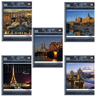 Тетрадь 96л клетка Города Европы ХАТБЕР