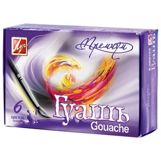 Краски гуашевые  6цв. Премиум 15мл ЛУЧ