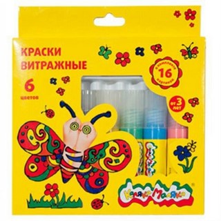 Краски по стеклу  6цв. Витраж 140мл Каляка...