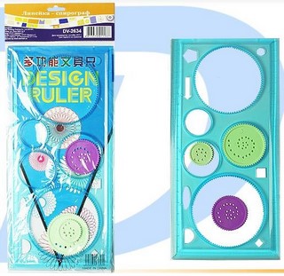 Линейка-трафарет Спирограф J.OTTEN флюор. ...