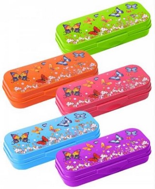 Пенал-футляр пластиковый СТАММ Бабочки